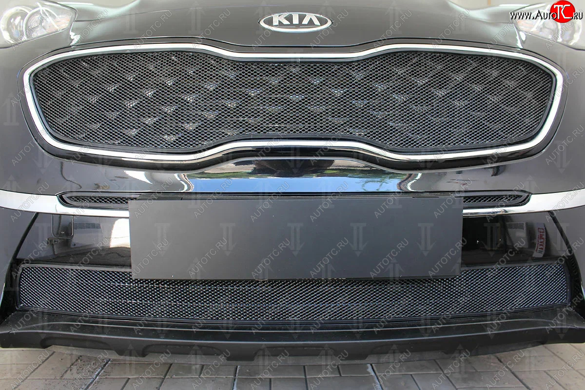 2 399 р. Защитная сетка в бампер (середина, ячейка 4х10 мм) Alfeco Премиум  KIA Sportage  4 QL (2018-2022) рестайлинг (Чёрная)  с доставкой в г. Воронеж