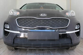 2 399 р. Защитная сетка в бампер (середина, ячейка 4х10 мм) Alfeco Премиум  KIA Sportage  4 QL (2018-2022) рестайлинг (Чёрная)  с доставкой в г. Воронеж. Увеличить фотографию 4