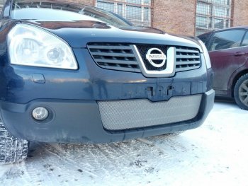 3 179 р. Защитная сетка в бампер (низ, ячейка 3х7 мм) Стрелка11 Стандарт  Nissan Qashqai  1 (2007-2010) дорестайлинг (Хром)  с доставкой в г. Воронеж. Увеличить фотографию 3