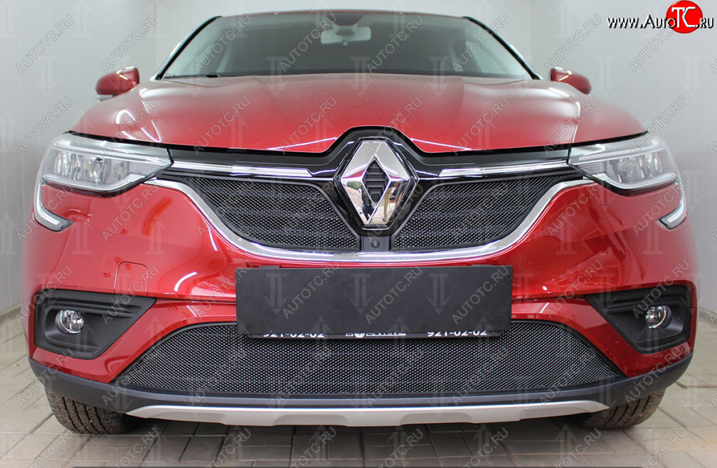 4 899 р. Защитная сетка в бампер (низ, ячейка 4х10 мм) Стрелка11 Премиум  Renault Arkana (2019-2025) (Чёрная)  с доставкой в г. Воронеж