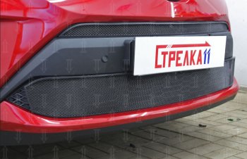 3 899 р. Защитная сетка в бампер (верх, ячейка 4х10 мм) Стрелка11 Премиум  Toyota C-HR  NGX10, ZGX10 (2019-2025) рестайлинг (Чёрная)  с доставкой в г. Воронеж. Увеличить фотографию 2