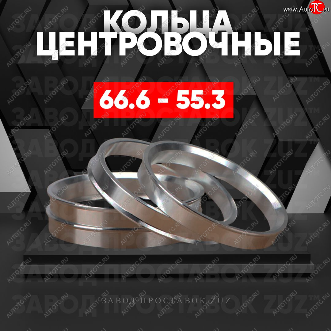 1 849 р. Алюминиевое центровочное кольцо (4 шт) ЗУЗ 55.3 x 66.6    с доставкой в г. Воронеж