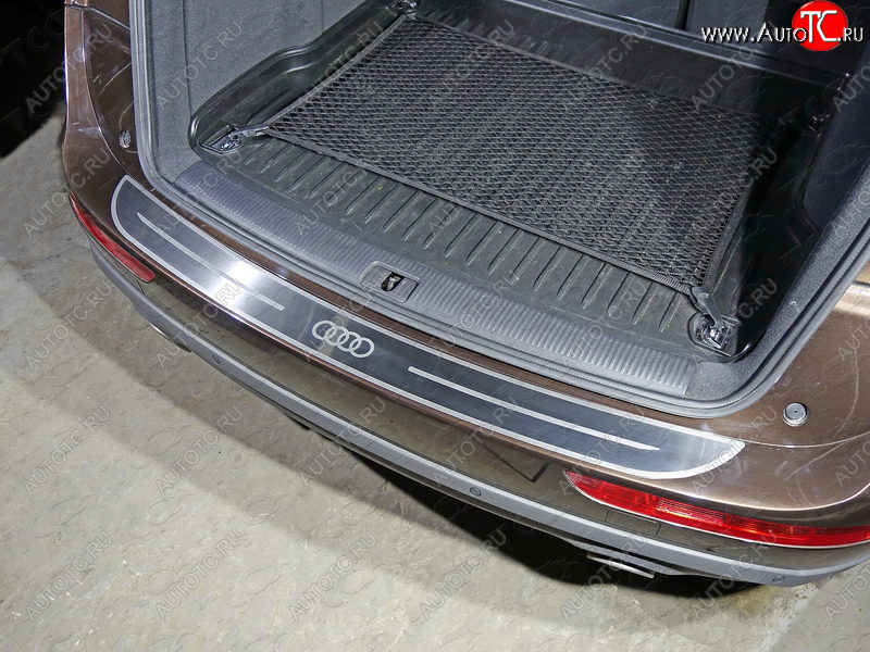 6 999 р. Накладка на задний бампер, ТСС Тюнинг  Audi Q5  8R (2008-2017) дорестайлинг, рестайлинг (лист шлифованный логотип audi)  с доставкой в г. Воронеж