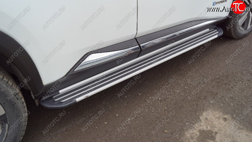 21 999 р. Пороги алюминиевые Slim Line ТСС Тюнинг  Nissan X-trail  4 T33 (2021-2025) дорестайлинг (Silver)  с доставкой в г. Воронеж