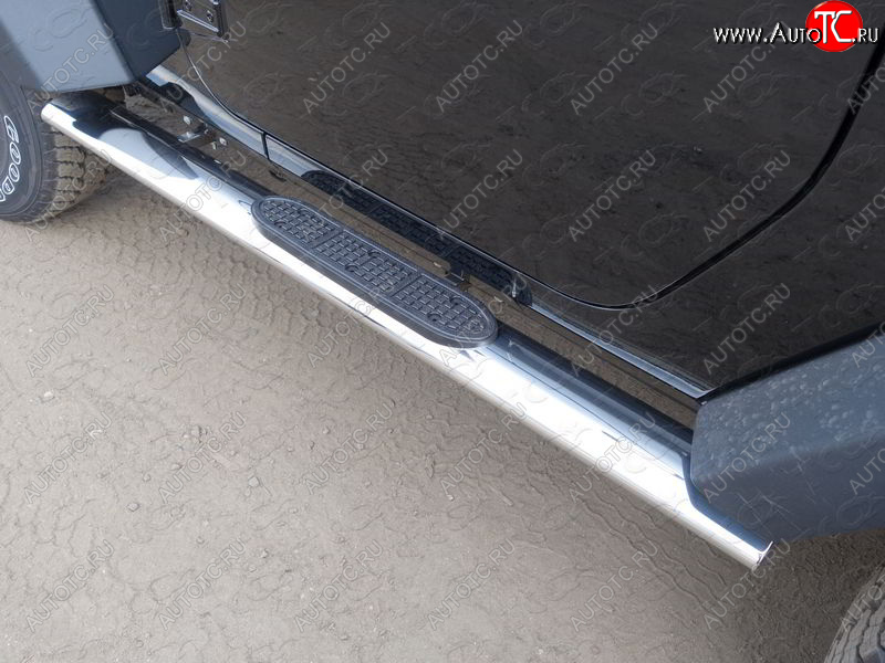 33 599 р. Пороги овальные с накладкой 120х60 мм ТСС Тюнинг Jeep Wrangler JK 3 дв. дорестайлинг (2006-2010) (серые)  с доставкой в г. Воронеж