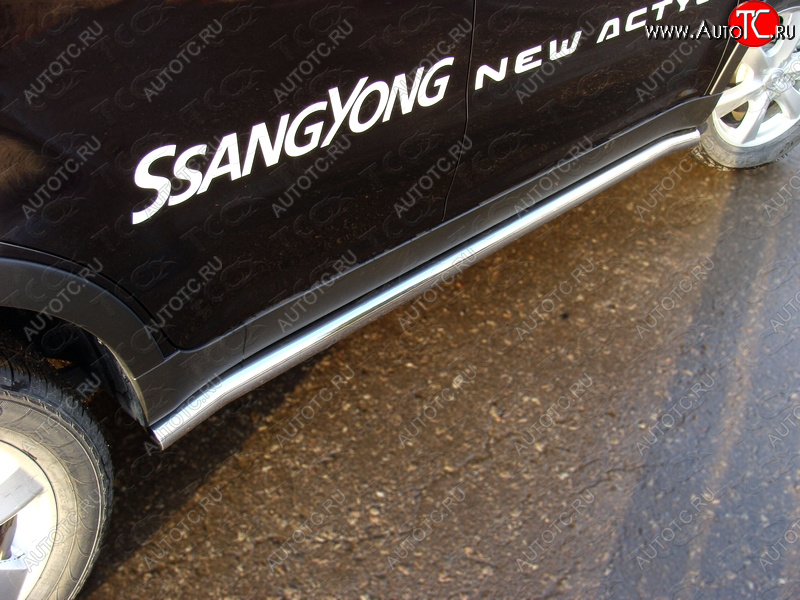 19 599 р. Защита порогов труба d60,3 мм ТСС Тюнинг  SSANGYONG Actyon (2013-2021) рестайлинг (серые)  с доставкой в г. Воронеж