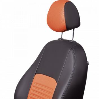 9 449 р. Комплект чехлов для сидений (РЗС 60/40 Илана+Орегон ) ТУРИН СТ Lord Autofashion KIA Picanto 3 JA хэтчбэк 5 дв. дорестайлинг (2017-2021) (черный, вставка коричневая/беж, строчка черная)  с доставкой в г. Воронеж. Увеличить фотографию 5