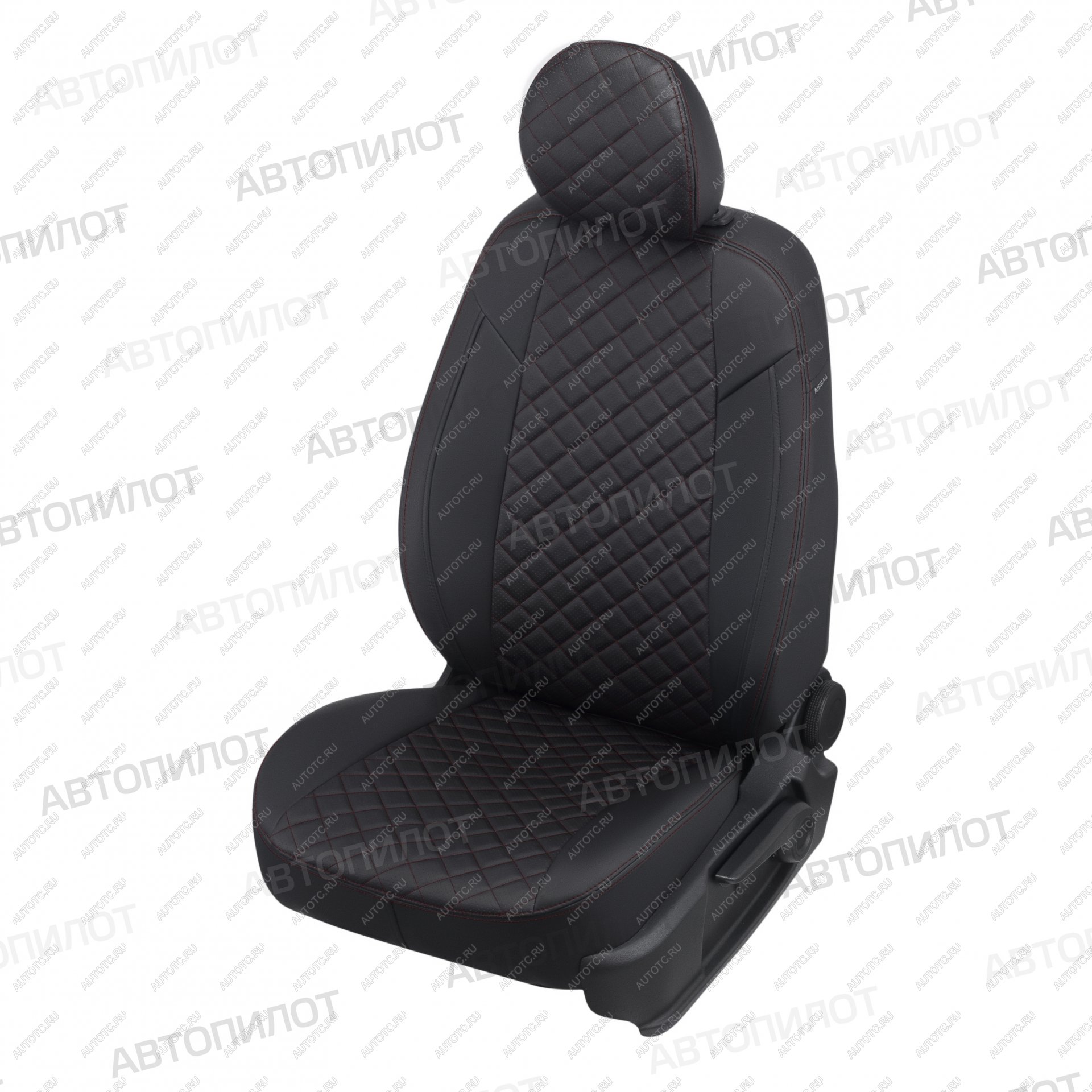 8 749 р. Чехлы на сиденья Ромб (экокожа) Автопилот   Chery Tiggo 7 Pro Max  T1E (2022-2025) дорестайлинг, рестайлинг (черный/строчка красная)  с доставкой в г. Воронеж