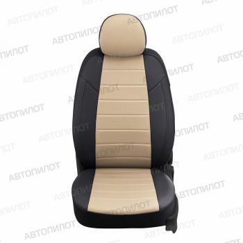 8 399 р. Чехлы на сиденья Экокожа (экокожа) Автопилот Chery Tiggo 7 (2016-2020) (черный/бежевый)  с доставкой в г. Воронеж. Увеличить фотографию 3
