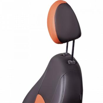 7 399 р. Комплект чехлов для сидений (РЗС 60/40 3Г Илана+Орегон) ТУРИН СТ Lord Autofashion  KIA Soul  PS (2014-2019) дорестайлинг, рестайлинг (черный, вставка коричневая+бежевая, строчка черная)  с доставкой в г. Воронеж. Увеличить фотографию 4