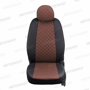 8 749 р. Чехлы сидений Ромб (экокожа) Автопилот  Chery Tiggo 7 - Tiggo 7 Pro Max  T1E (черный/темно-коричневый)  с доставкой в г. Воронеж. Увеличить фотографию 4