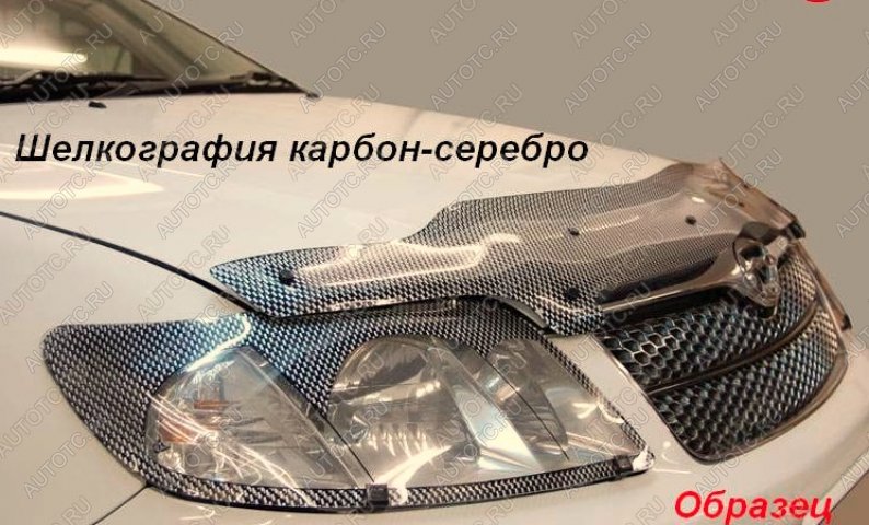 2 479 р. Защита фар CA-Plastic  Toyota Corolla Runx  E120 (1999-2004) хэтчбэк 5 дв. дорестайлинг, хэтчбэк 5 дв. 1-ый рестайлинг (Шелкография карбон серебро)  с доставкой в г. Воронеж