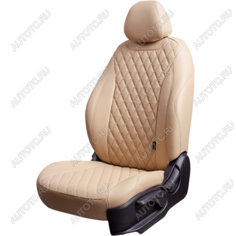 14 999 р. Комплект чехлов для сидений (Орегон) БАЙРОН ст БАЙРОН Lord Autofashion Subaru Forester SJ дорестайлинг (2012-2016) (бежевый, вставка бежевая, строчка бежевая)  с доставкой в г. Воронеж