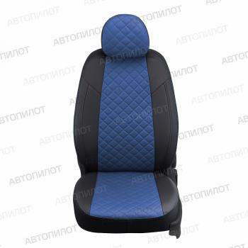8 749 р.  Чехлы на сиденья Ромб (раздел. 40/20/40 экокожа) Автопилот  Лада 2110 - Приора  2171 (черный/синий)  с доставкой в г. Воронеж. Увеличить фотографию 3