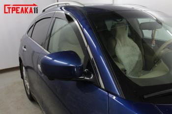 6 949 р. Дефлекторы окон 2D с хром накладками Стрелка11  INFINITI QX70  S51 (2013-2020) (черные)  с доставкой в г. Воронеж. Увеличить фотографию 2