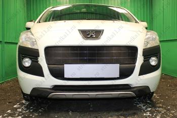 2 349 р. Защита радиатора (низ) Стрелка11 Стандарт Peugeot 3008 дорестайлинг (2009-2013) (черная)  с доставкой в г. Воронеж. Увеличить фотографию 2