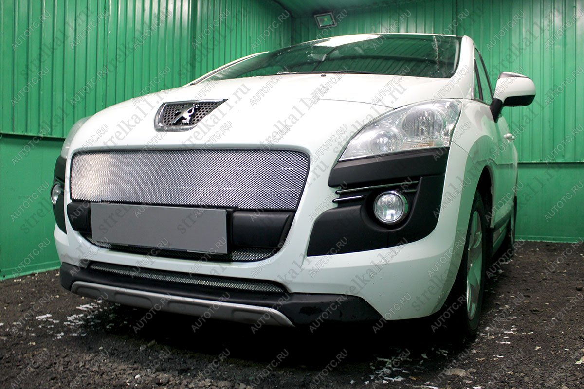 2 479 р. Защита радиатора (середина) Стрелка11 Стандарт  Peugeot 3008 (2009-2013) дорестайлинг (хром)  с доставкой в г. Воронеж