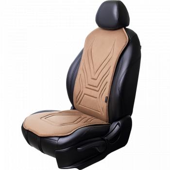 2 579 р. Накидка на сиденье (1 место Афины) ЛЮКС ст АЛЬБИОН Lord Autofashion   (бежевый, строчка коричневая)  с доставкой в г. Воронеж. Увеличить фотографию 3