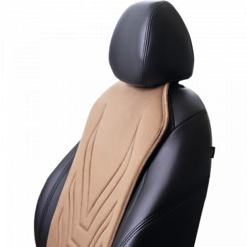 2 579 р. Накидка на сиденье (1 место Афины) ЛЮКС ст АЛЬБИОН Lord Autofashion   (бежевый, строчка коричневая)  с доставкой в г. Воронеж. Увеличить фотографию 5