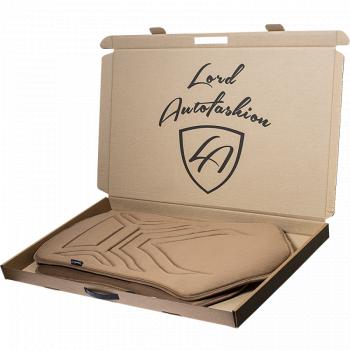 2 579 р. Накидка на сиденье (1 место Афины) ЛЮКС ст АЛЬБИОН Lord Autofashion   (бежевый, строчка коричневая)  с доставкой в г. Воронеж. Увеличить фотографию 6