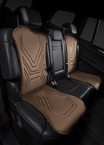 2 579 р. Накидка на сиденье (1 место Афины) ЛЮКС ст АЛЬБИОН Lord Autofashion   (бежевый, строчка коричневая)  с доставкой в г. Воронеж. Увеличить фотографию 2