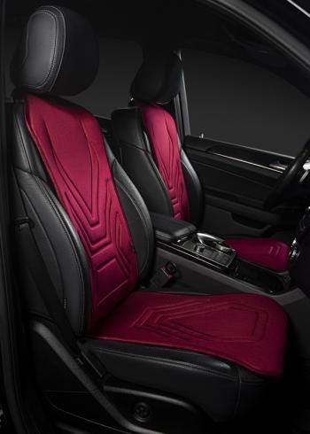 2 579 р. Накидка на сиденье (1 место Афины) ЛЮКС ст АЛЬБИОН Lord Autofashion   (бордовый, строчка бордовая)  с доставкой в г. Воронеж. Увеличить фотографию 6
