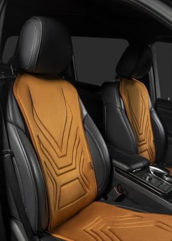 2 579 р. Накидка на сиденье (1 место Афины) ЛЮКС ст АЛЬБИОН Lord Autofashion   (бронза, строчка светло-коричневая)  с доставкой в г. Воронеж. Увеличить фотографию 5