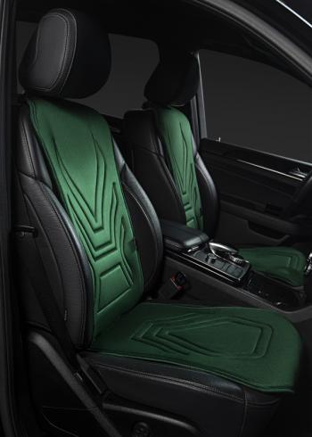 2 579 р. Накидка на сиденье (1 место Афины) ЛЮКС ст АЛЬБИОН Lord Autofashion   (зеленый, строчка темно-зеленая)  с доставкой в г. Воронеж. Увеличить фотографию 4
