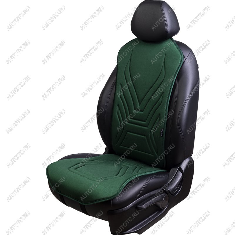 2 579 р. Накидка на сиденье (1 место Афины) ЛЮКС ст АЛЬБИОН Lord Autofashion   (зеленый, строчка темно-зеленая)  с доставкой в г. Воронеж