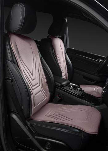 2 579 р. Накидка на сиденье (1 место Афины) ЛЮКС ст АЛЬБИОН Lord Autofashion   (розовый, строчка розовая)  с доставкой в г. Воронеж. Увеличить фотографию 3