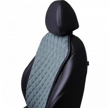1 189 р. Накидка на сиденье (1 место Каир) ЛЮКС ст РОМБ Lord Autofashion   (зеленый, строчка серая)  с доставкой в г. Воронеж. Увеличить фотографию 3