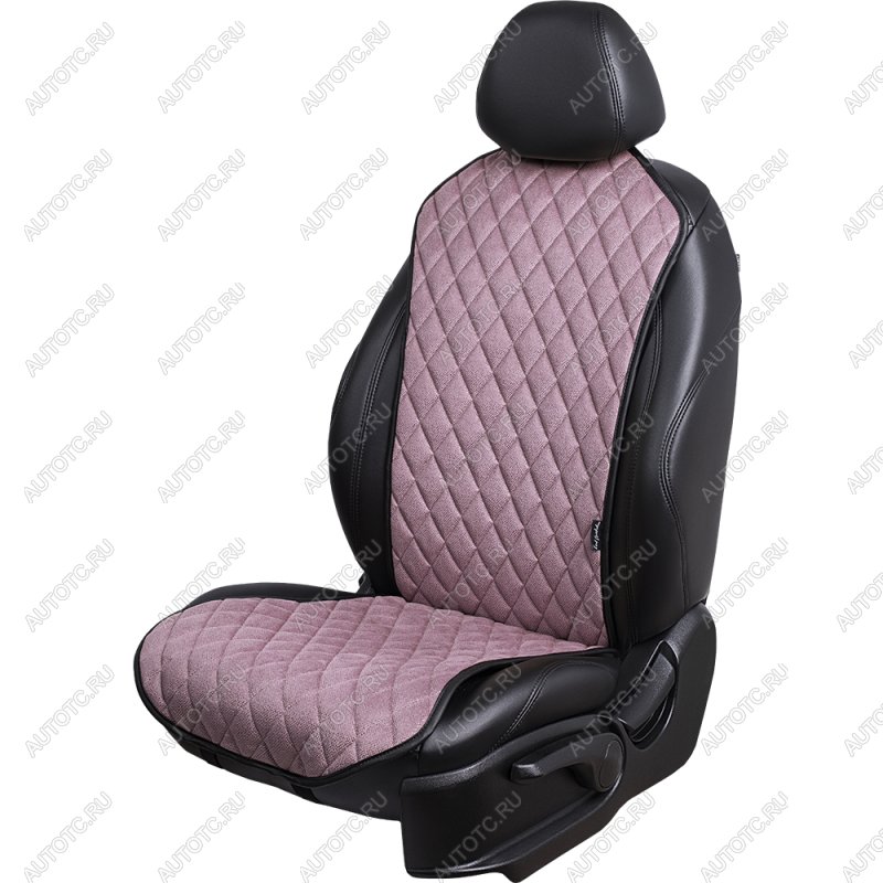 1 189 р. Накидка на сиденье (1 место Каир) ЛЮКС ст РОМБ Lord Autofashion   (розовый, строчка бежевая)  с доставкой в г. Воронеж