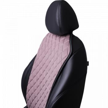 1 189 р. Накидка на сиденье (1 место Каир) ЛЮКС ст РОМБ Lord Autofashion   (розовый, строчка бежевая)  с доставкой в г. Воронеж. Увеличить фотографию 3