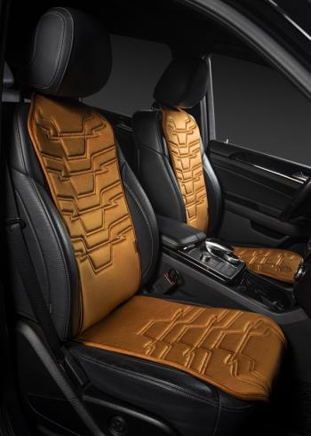 2 579 р. Накидка на сиденье (1 место Афины) ЛЮКС ст ФОРТ Lord Autofashion   (бронза, строчка светло-коричневая)  с доставкой в г. Воронеж. Увеличить фотографию 2