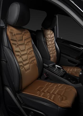 2 579 р. Накидка на сиденье (1 место Афины) ЛЮКС ст ФОРТ Lord Autofashion   (коричневый, строчка коричневая)  с доставкой в г. Воронеж. Увеличить фотографию 4
