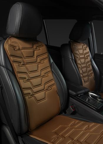 2 579 р. Накидка на сиденье (1 место Афины) ЛЮКС ст ФОРТ Lord Autofashion   (коричневый, строчка коричневая)  с доставкой в г. Воронеж. Увеличить фотографию 5
