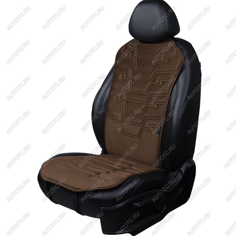 2 579 р. Накидка на сиденье (1 место Афины) ЛЮКС ст ФОРТ Lord Autofashion   (коричневый, строчка коричневая)  с доставкой в г. Воронеж