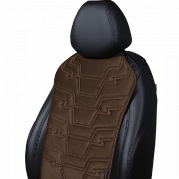2 579 р. Накидка на сиденье (1 место Афины) ЛЮКС ст ФОРТ Lord Autofashion   (коричневый, строчка коричневая)  с доставкой в г. Воронеж. Увеличить фотографию 7