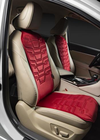 2 579 р. Накидка на сиденье (1 место Афины) ЛЮКС ст ФОРТ Lord Autofashion   (красный, строчка темно-красная)  с доставкой в г. Воронеж. Увеличить фотографию 5