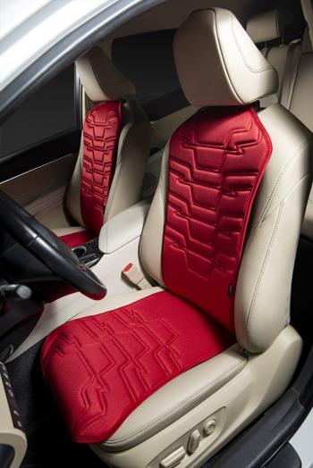 2 579 р. Накидка на сиденье (1 место Афины) ЛЮКС ст ФОРТ Lord Autofashion   (красный, строчка темно-красная)  с доставкой в г. Воронеж. Увеличить фотографию 7