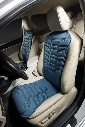 2 579 р. Накидка на сиденье (1 место Афины) ЛЮКС ст ФОРТ Lord Autofashion   (мурена, строчка серо-голубая)  с доставкой в г. Воронеж. Увеличить фотографию 3