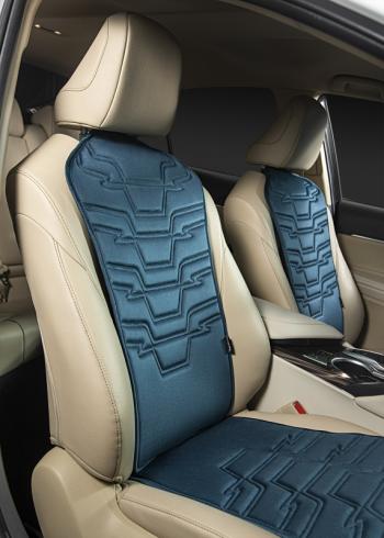 2 579 р. Накидка на сиденье (1 место Афины) ЛЮКС ст ФОРТ Lord Autofashion   (мурена, строчка серо-голубая)  с доставкой в г. Воронеж. Увеличить фотографию 4