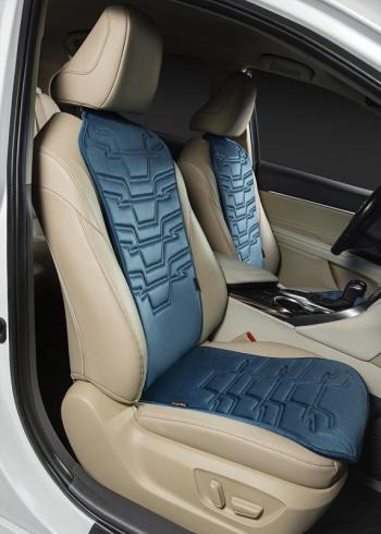 2 579 р. Накидка на сиденье (1 место Афины) ЛЮКС ст ФОРТ Lord Autofashion   (мурена, строчка серо-голубая)  с доставкой в г. Воронеж. Увеличить фотографию 2