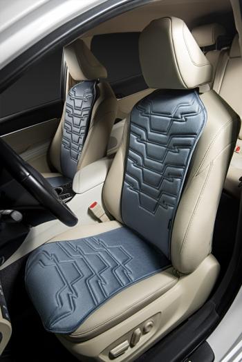 2 579 р. Накидка на сиденье (1 место Афины) ЛЮКС ст ФОРТ Lord Autofashion   (серо-голубой, строчка серо-голубая)  с доставкой в г. Воронеж. Увеличить фотографию 3