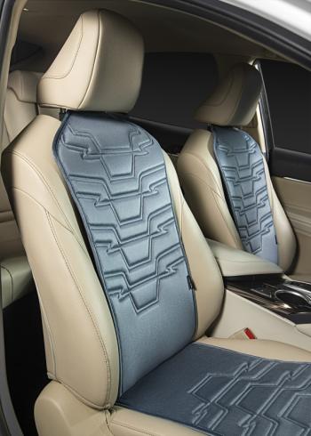 2 579 р. Накидка на сиденье (1 место Афины) ЛЮКС ст ФОРТ Lord Autofashion   (серо-голубой, строчка серо-голубая)  с доставкой в г. Воронеж. Увеличить фотографию 5