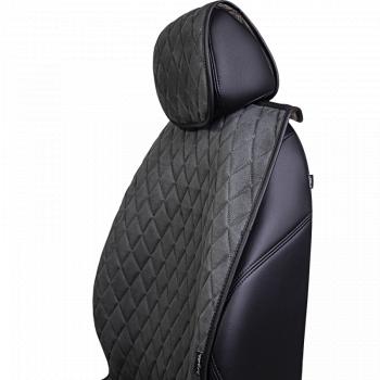 6 499 р. Накидка на сидение (5 мест Софа) ТЕЙЛОР ст РОМБ Lord Autofashion   (серый, строчка серая)  с доставкой в г. Воронеж. Увеличить фотографию 3