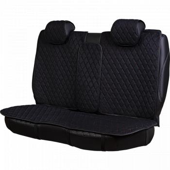 5 649 р. Накидка на сидение (5 мест Софа) ТЕЙЛОР ст РОМБ Lord Autofashion   (черный, строчка красная)  с доставкой в г. Воронеж. Увеличить фотографию 3