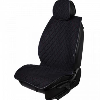 5 649 р. Накидка на сидение (5 мест Софа) ТЕЙЛОР ст РОМБ Lord Autofashion   (черный, строчка красная)  с доставкой в г. Воронеж. Увеличить фотографию 2