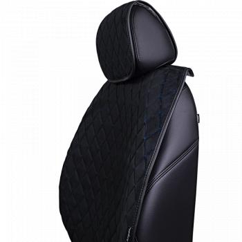 6 199 р. Накидка на сидение (5 мест Софа) ТЕЙЛОР ст РОМБ Lord Autofashion   (черный, строчка синяя)  с доставкой в г. Воронеж. Увеличить фотографию 4