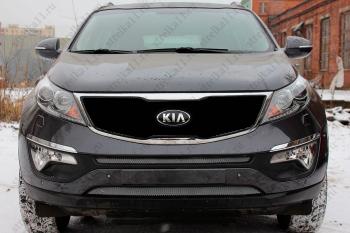 969 р. Зимняя заглушка решетки радиатора (верх) Стрелка11  KIA Sportage  3 SL (2014-2016) рестайлинг  с доставкой в г. Воронеж. Увеличить фотографию 1